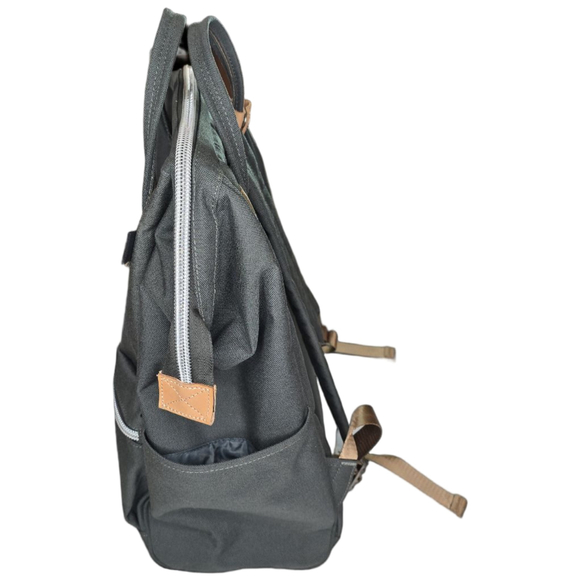 Himawari Gray Backpack Purse Wide Opening Canvas Travel Laptop BackpackStyle - Picture 6 of 16
